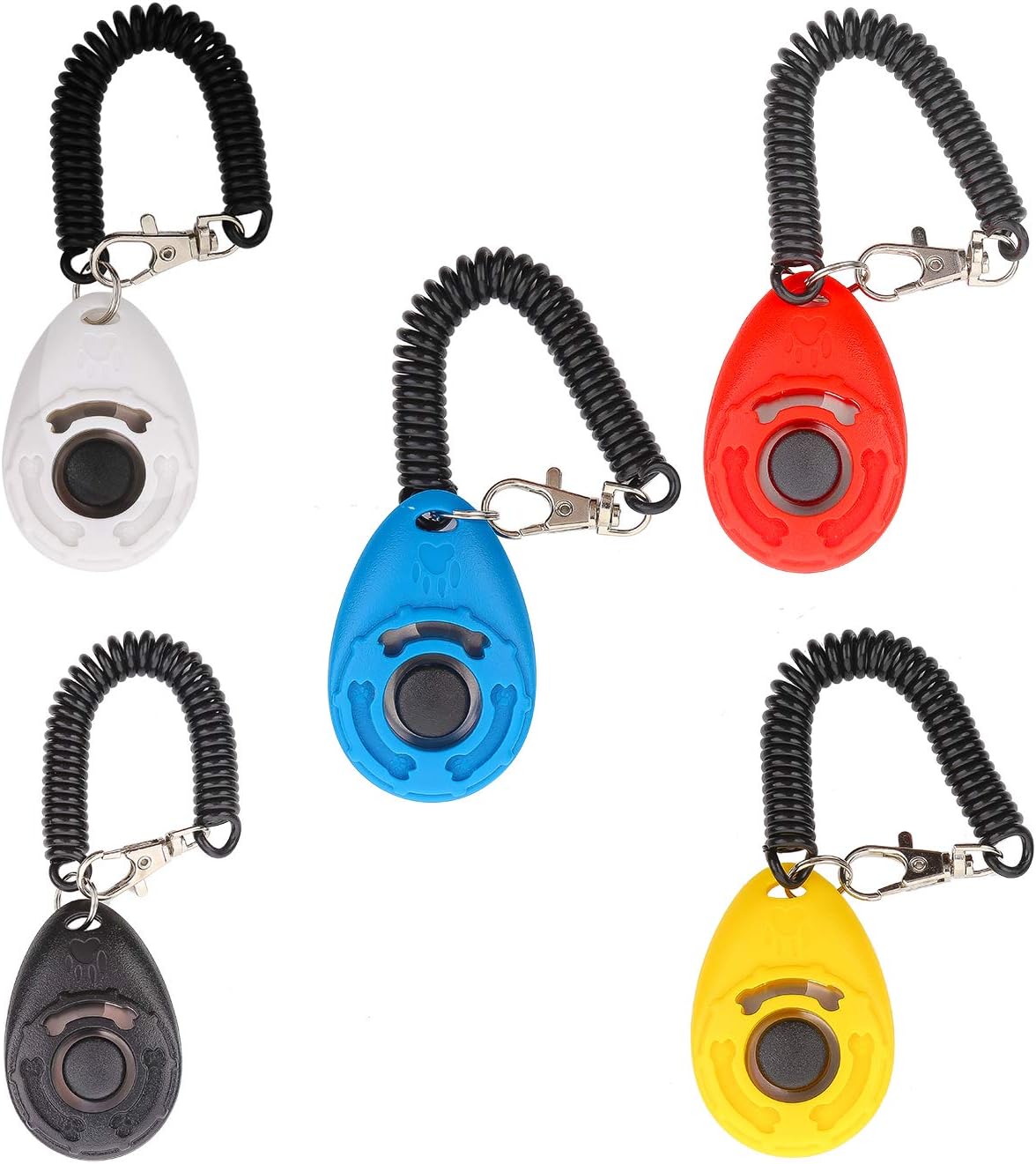 5 Pack Dog Training Clicker Deluxe Model with Wristband-[2018 New Upgrade Version] 5 Color