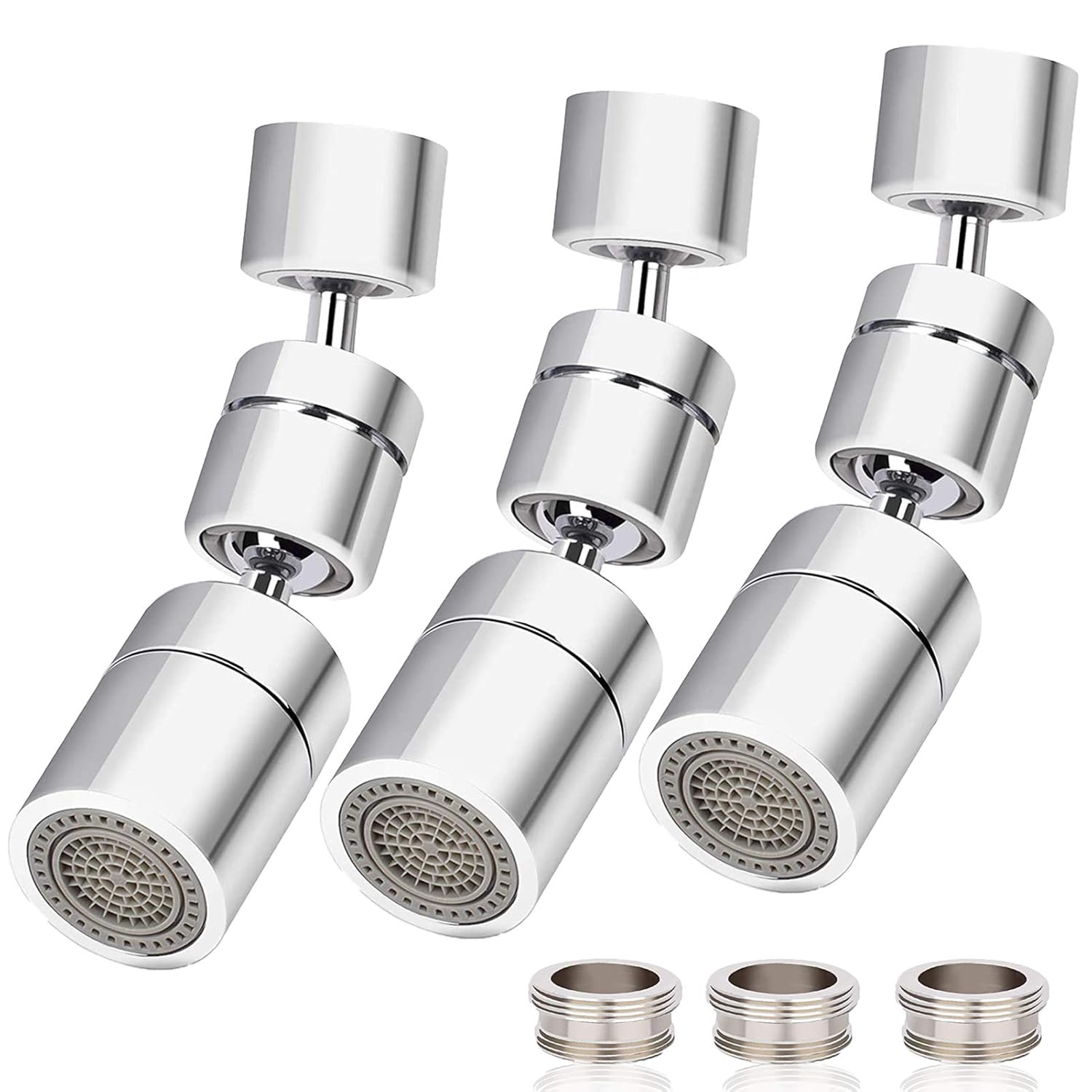 Universal Splash Filter Faucet, 720 Degree Swivel Sink Faucet Aerator, Faucet Aerator, Oxygen Enriched Foam, Leakproof, 2 Water Outlet Modes with 5 Different Sizes of adapters: Industrial & Scientific