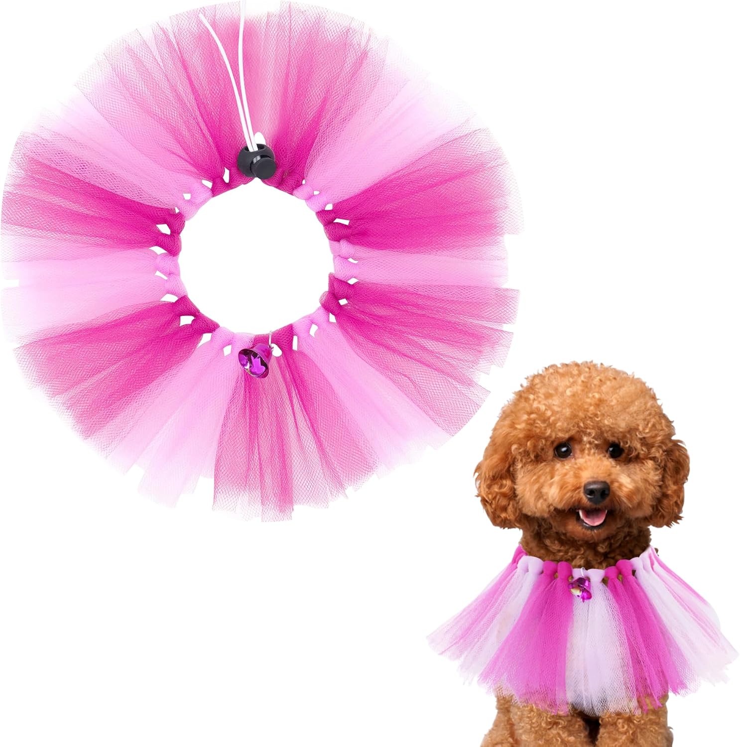 Collar de tutu para perro con cascabel ajustable y llamativo miniatura 1