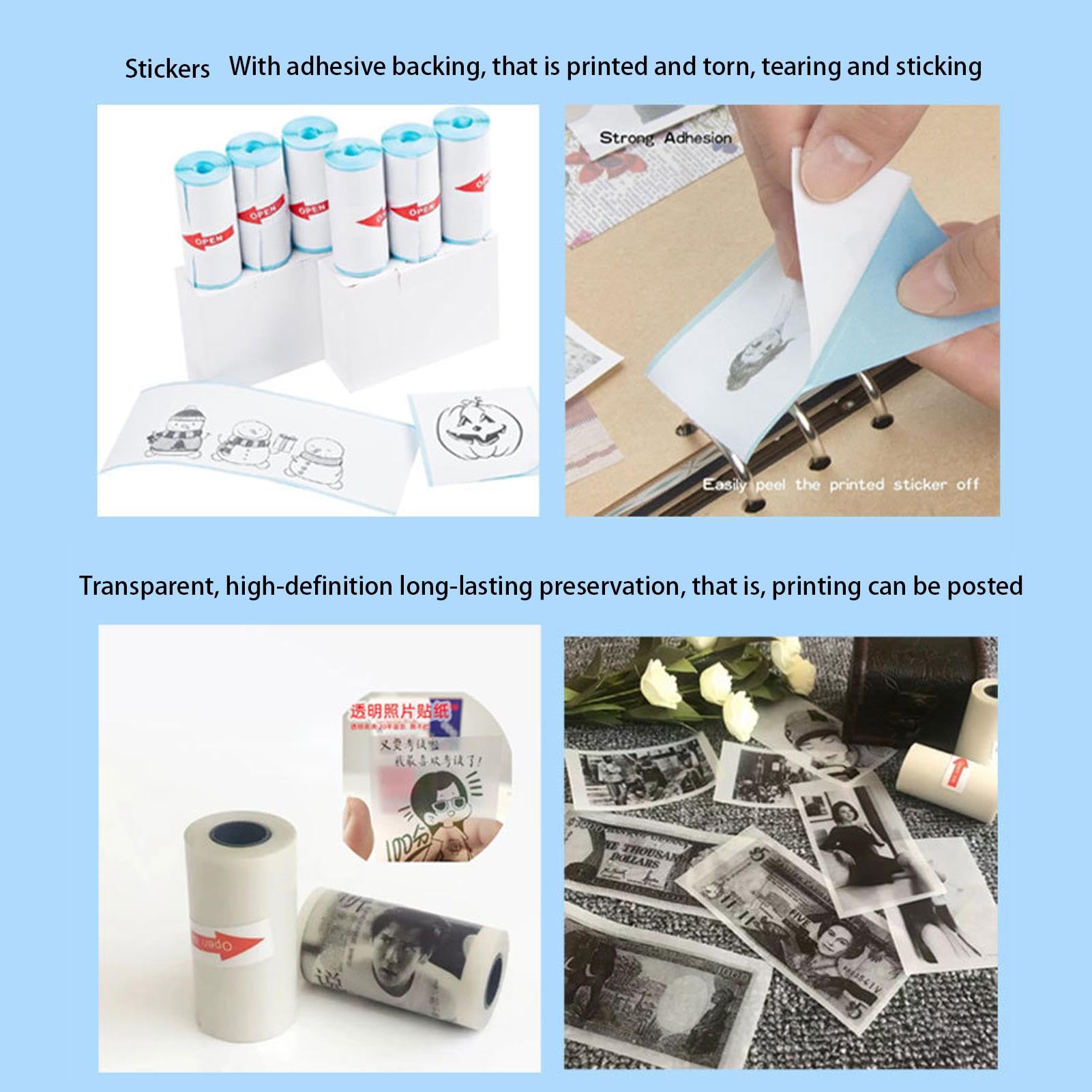 MUNBYN laser thermo-etiketten, zelfklevend, bedrukbare thermische