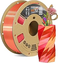 OVERTURE Filamento Seta PLA Doppio Colore 1.75mm per Stampante 3D, 1kg Bobina(2.2lbs), Precisione Dimensionale +/- 0.03 mm 3D Printer Filamento (Seta Rosso-Oro)