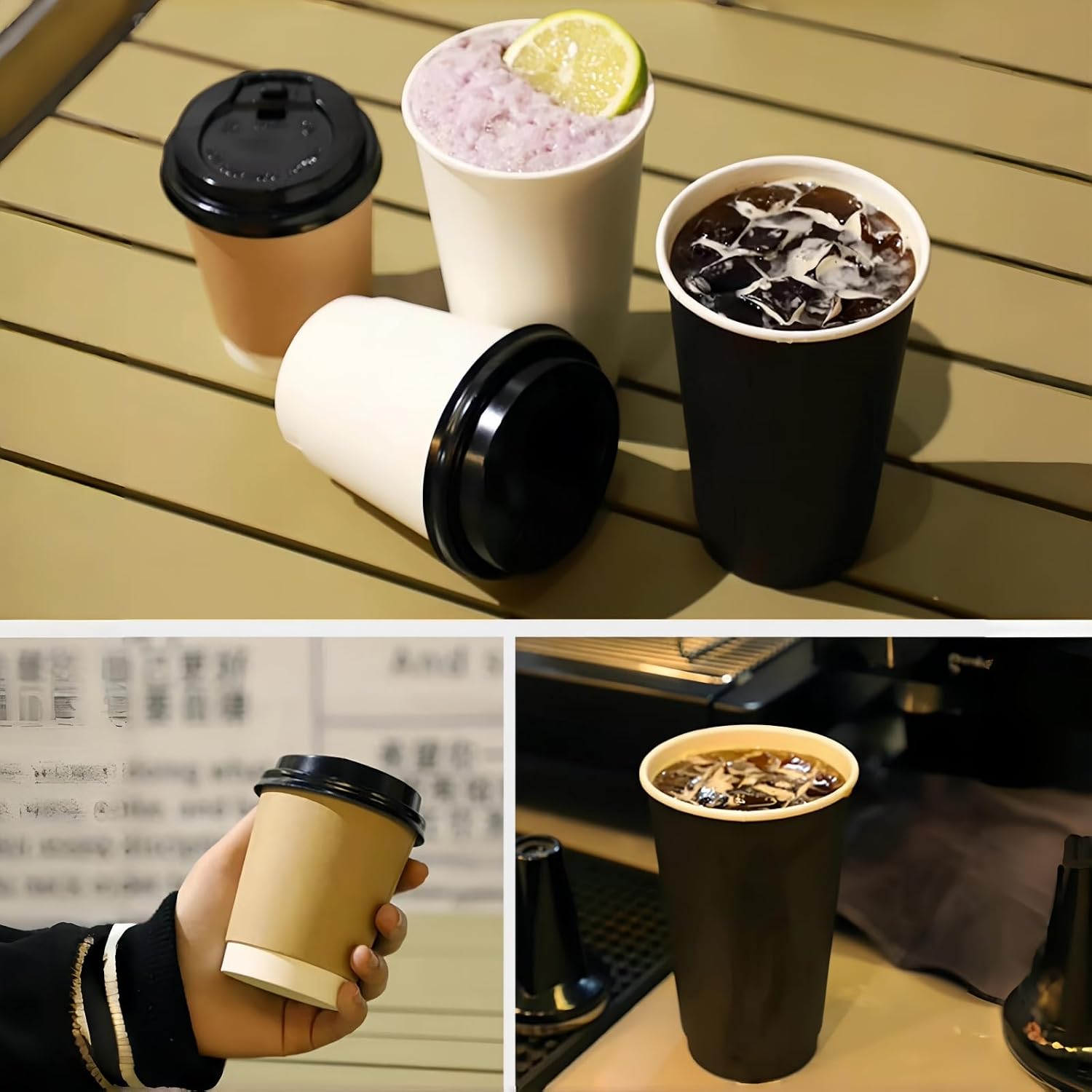 使い捨てコーヒー容器 二重構造 コーヒーカップ 使い捨て 紙コップ 蓋 