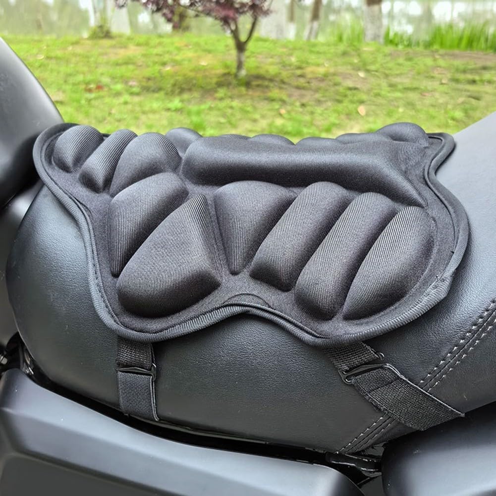 Cuscino per sedile moto in gel antiscivolo decompressione comfort ammortizzazione posteriore