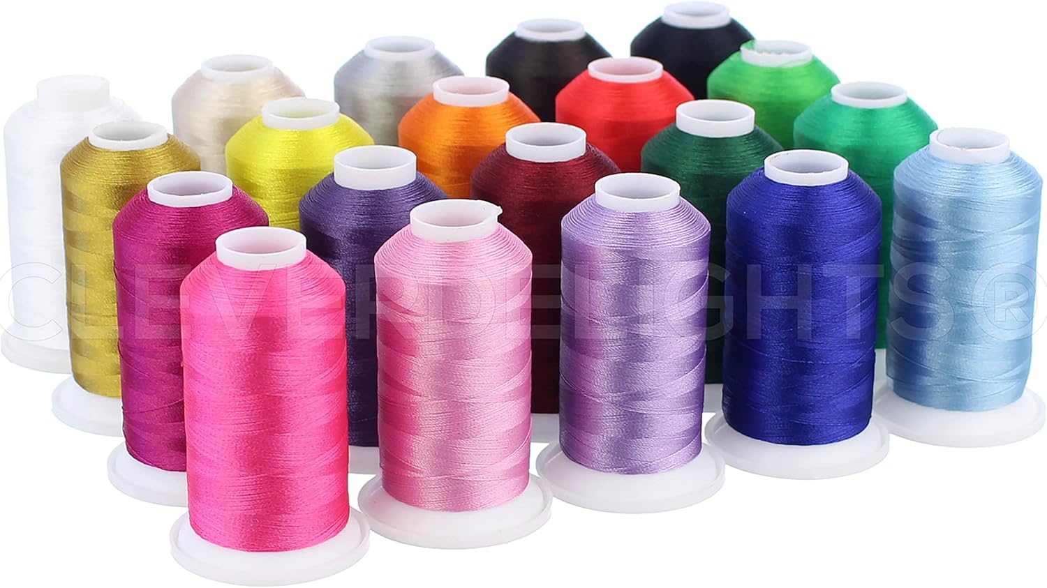 Set de Hilos para Bordado a Máquina CleverDelights - 40 Wt (20 Bobinas)