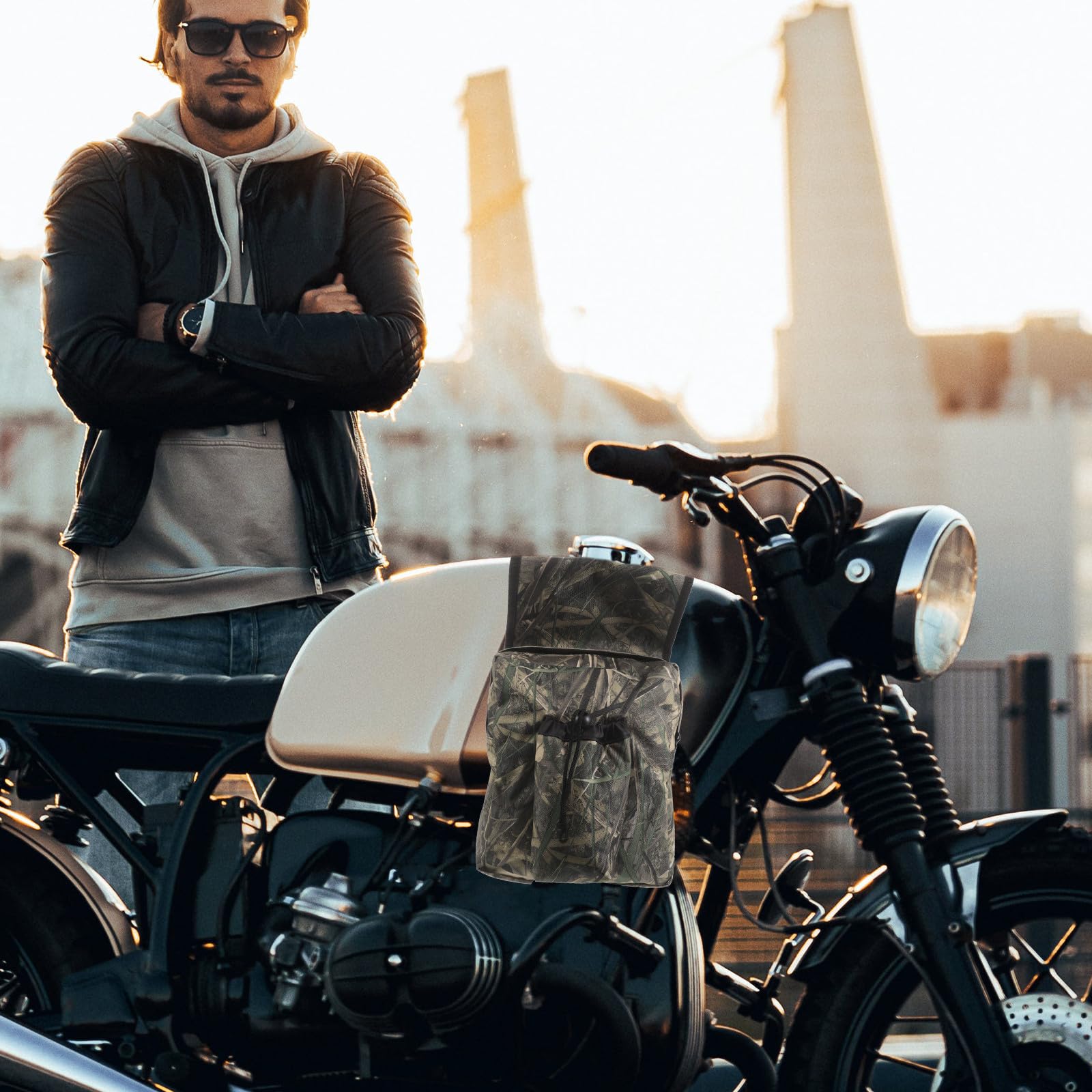 GALPADA Bolsa de Tanque para Motocicleta de Gran Capacidad Resistente de Tela Oxford Correas Ajustables para Aventuras y Viajes Prolongados en Utv y Motos de Nieve