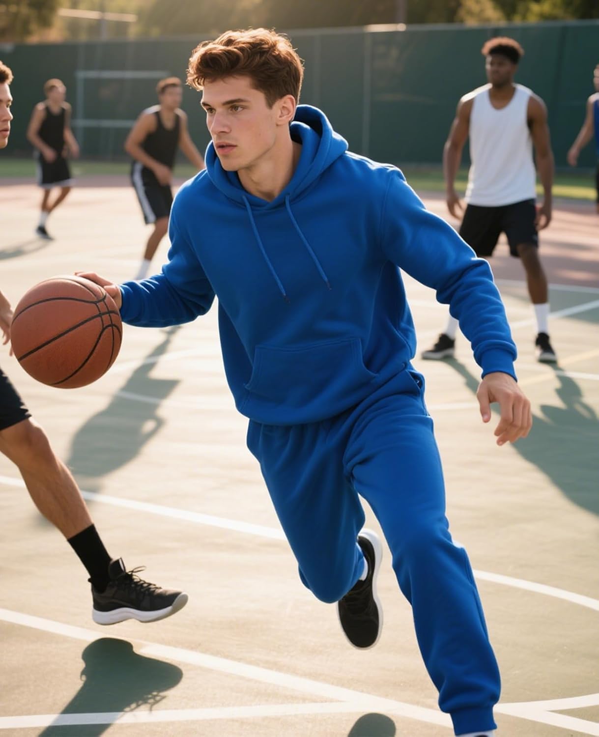 Men's Tracksuits 2 Piece Hoodie and Sweatpants Set Fleece Sweatsuits Casual Athletic Jogging Suit for Men - Image 3