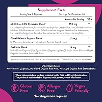 Vista 2 de Probióticos para mujeres Cápsula pequeña fácil de tragar con prebióticos, 60 mil millones de UFC probióticos vaginales con arándano y D-manosa