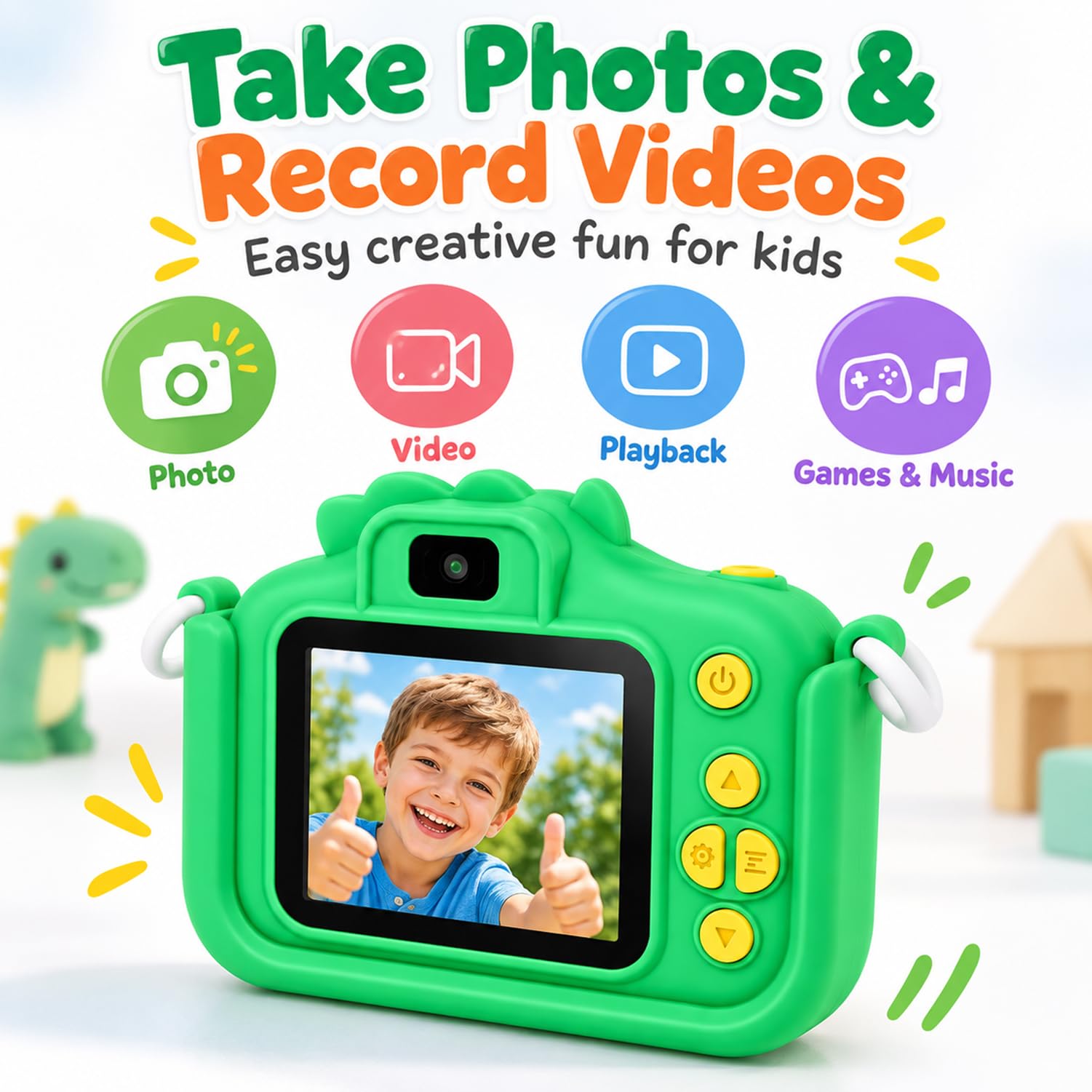 Dinosaur Kids Camera - Toy Camera for Boys & Girls -5