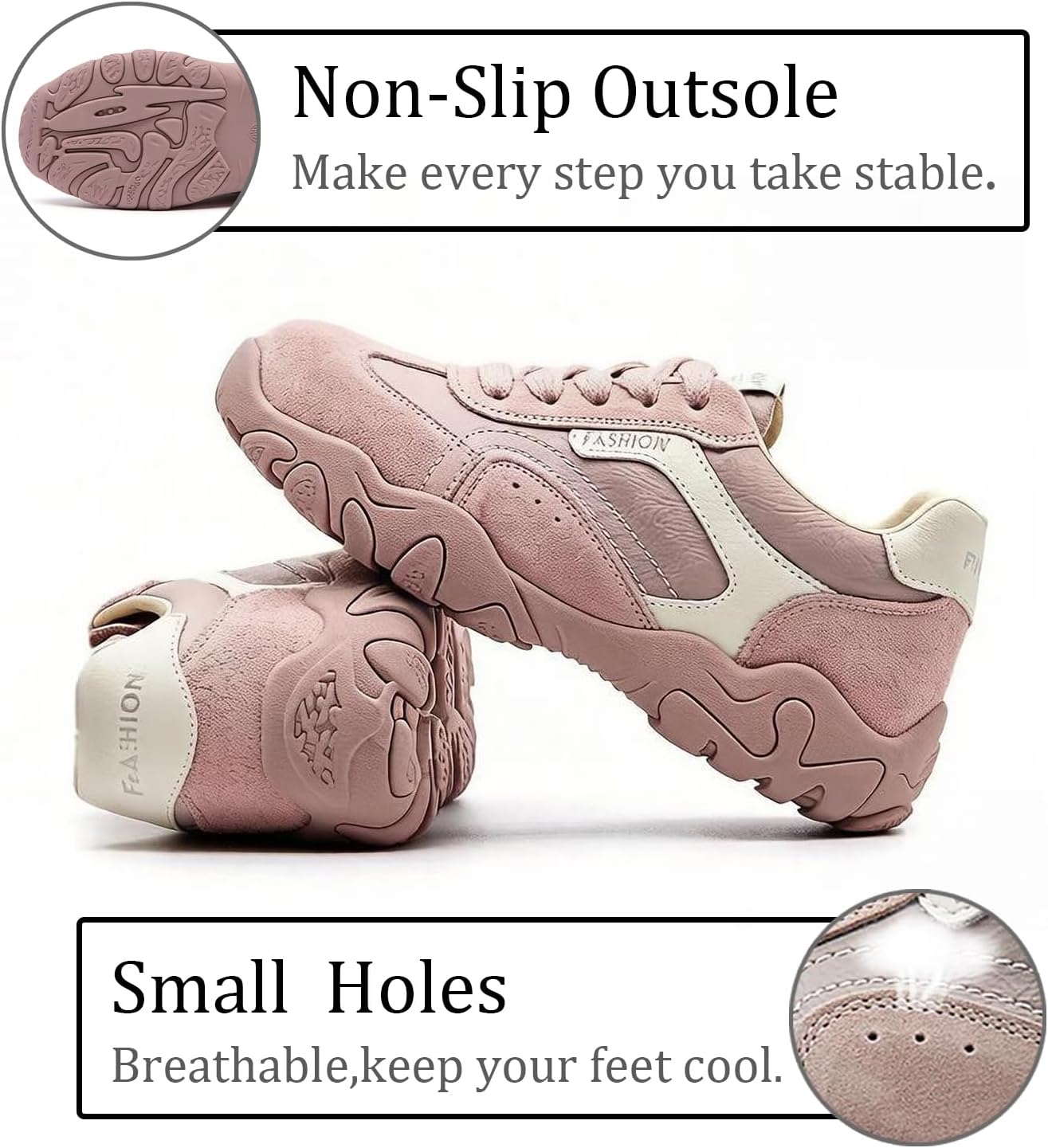 Women's Casual Lace Up Sneakers Fashion Leather Suede Patchwork Non Slip Sport Walking Shoes Outdoor Comfortable Fitness Tennis Running Shoes
