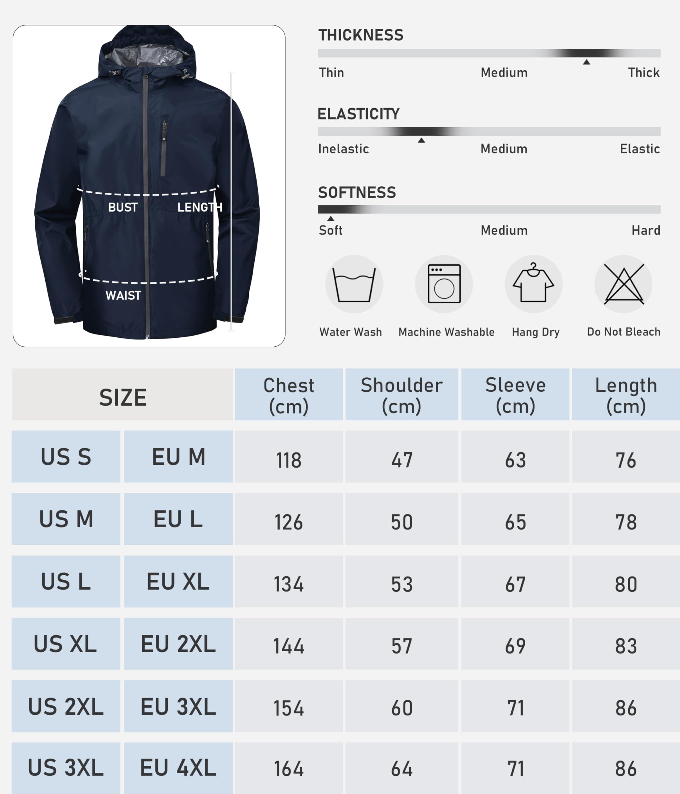 MoFiz Hombre Chaquetas Impermeables Chubasqueros Plegable Ligero Cortavientos Impermeable para Ciclismo Running Acampada Marcha Viajes Senderismo