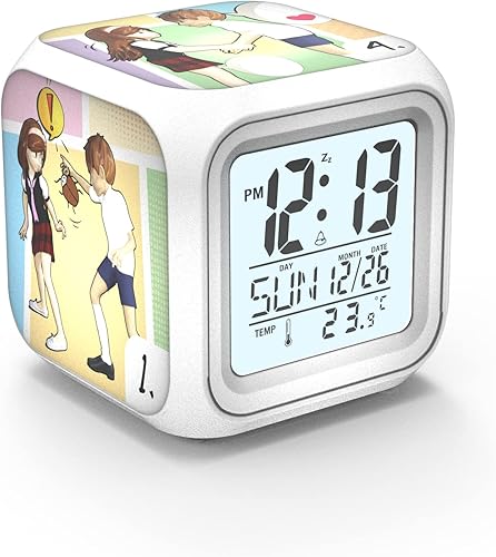 GING YHAU Pequeño reloj despertador digital para niños, retroiluminación azul, volumen de alarma ascendente, reloj básico simple, lectura de dígitos