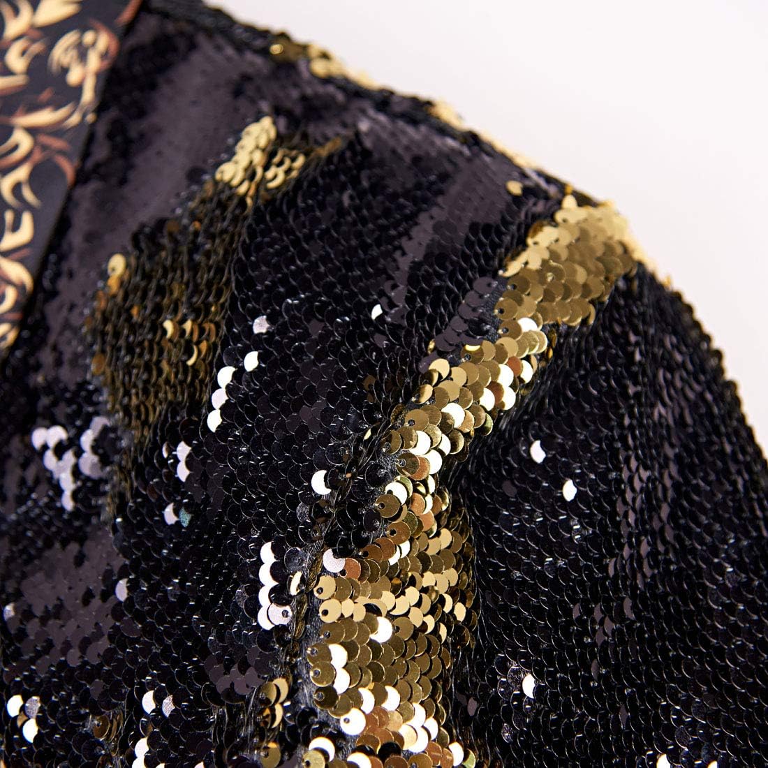 Men Stylish Two Color Conversion Shiny Sequins Blazer Suit Jacket