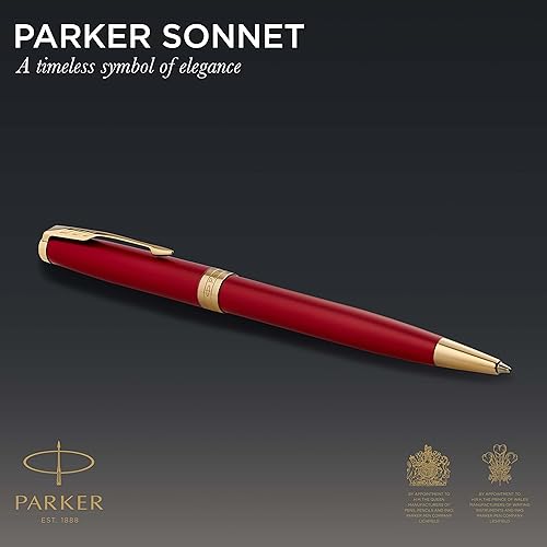 Miniatura 2 de PARKER Sonnet1931512 pluma de acero inoxidable con ribete de paladio tinta negra punta media rojo y dorado Estándar