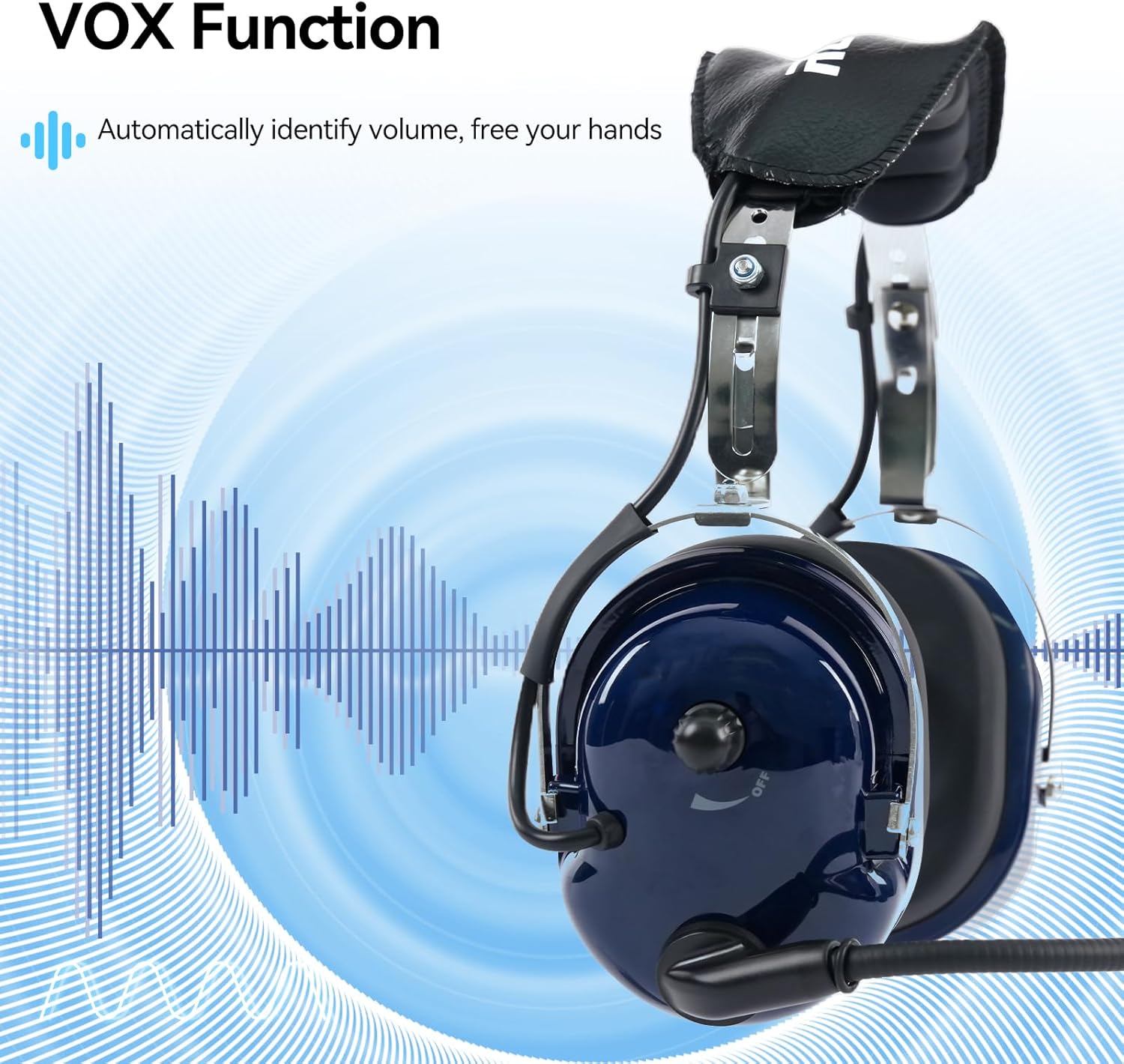 Retevis Noise Reduction Walkie Talkie Headset, Volume Adjustable, Hands Free, VOX Function, for Racing, Aviation, UTV, Two Way Radio Headset with Mic(1 Pack) - Image 2