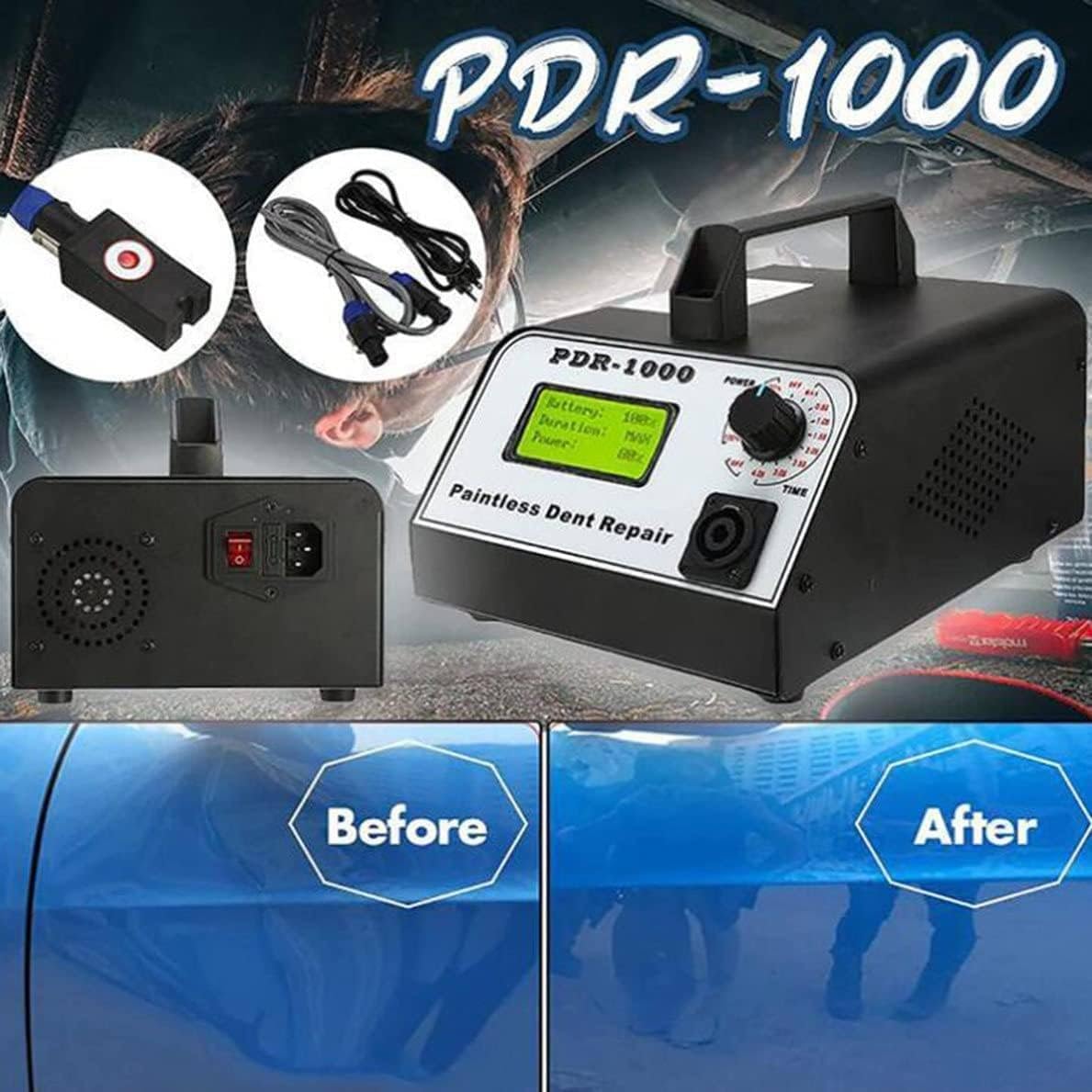 1000W Auto Body Paintless Dent Puller Tool - Magnetic Induction Heating Machine for Car Dent Repair, Metal Plate Removal, Professional Auto Body Repair Equipment