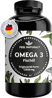 Omega 3 Kapseln hochdosiert - Jahresvorrat 365 Stück - Nur 1 Kapsel täglich - Essentielle Omega 3 Fettsäuren EPA & DHA - Fischöl Kapseln aus nachhaltigem Fischfang, ohne unnötige Zusätze