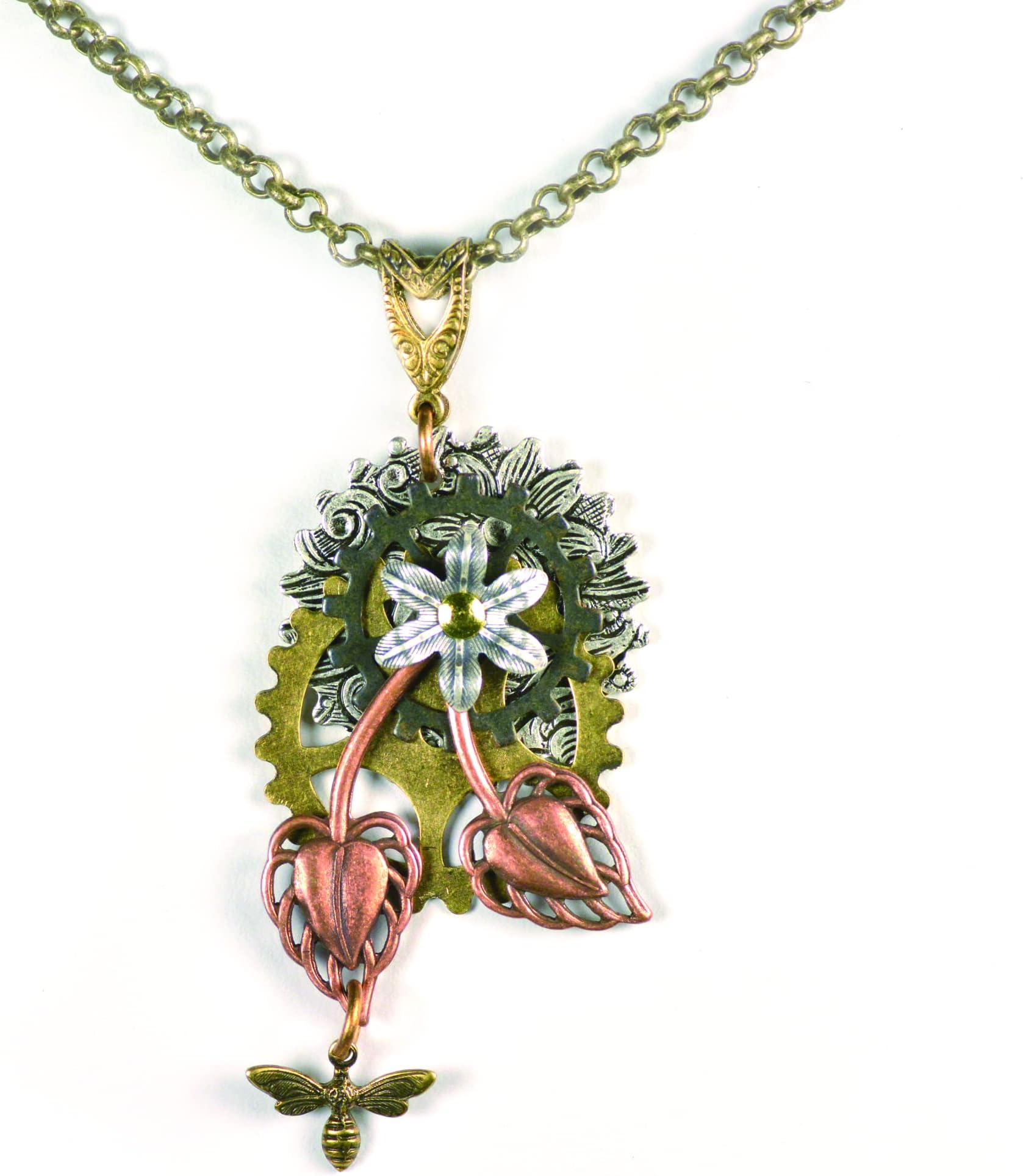 NoMonet Steampunk Femme Fatale Necklace - Susan B. Anthony Steampunk Necklace