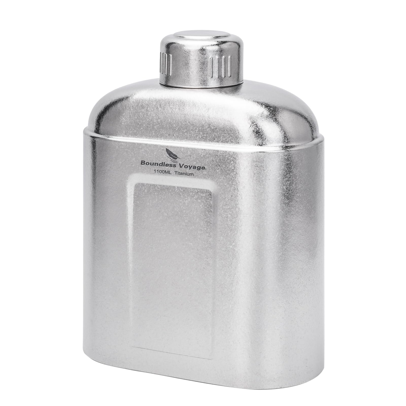 iBasingo Titan Feldflasche 1100ml Camping Trinkflasche, Silber Ti3012D | Ultraleicht mit Auslaufsicherem Deckel & Umhängehülle, Feuerfest für Outdoor Wandern, Trekking, Picknick, Bushcraft