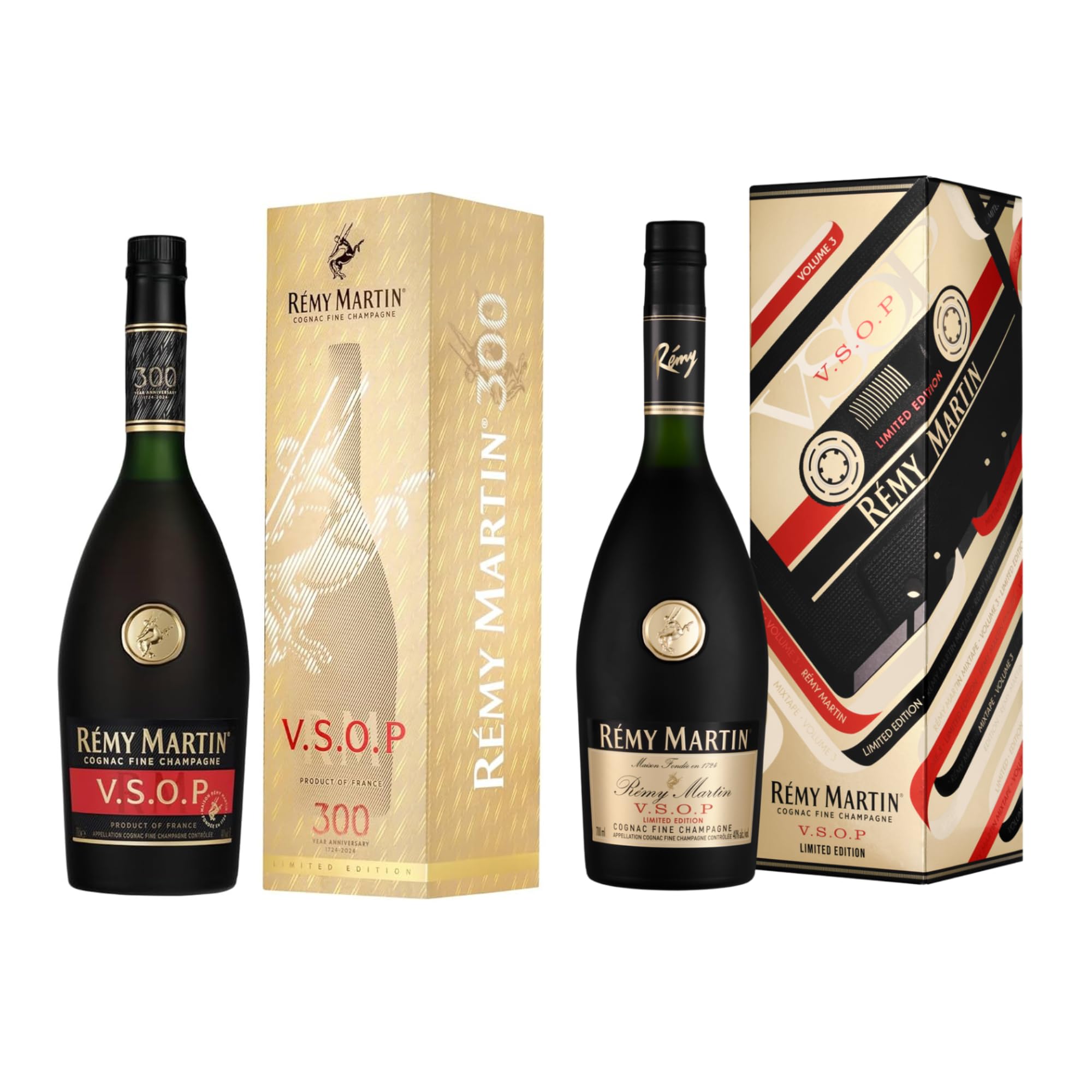 REMY MARTIN V.S.O.P LIMITED EDITION COLLECTIONS (2 X 70CL) WITH GIFT BOXES| REMY MARTIN V.S.O.P 300 YEAR ANNIVERSARY 70CL| REMY MARTIN V.S.O.P VOLUME 3 LIMITED EDITION 70CL