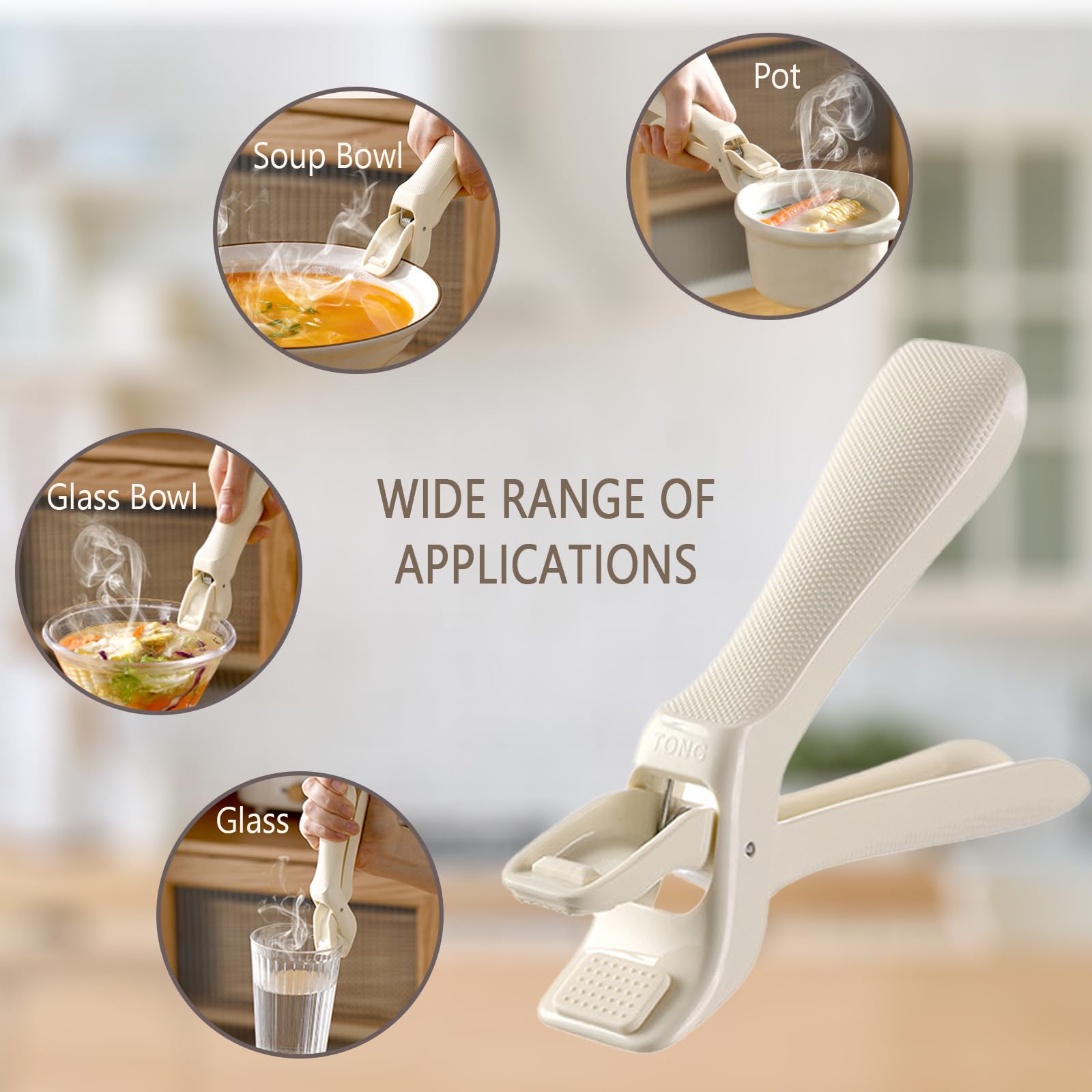Paquete de 2 pinzas de agarre para placa caliente para manejar de forma segura platos calientes, cuencos, sartenes para pizza, freidoras de aire y platos de horno microondas 5