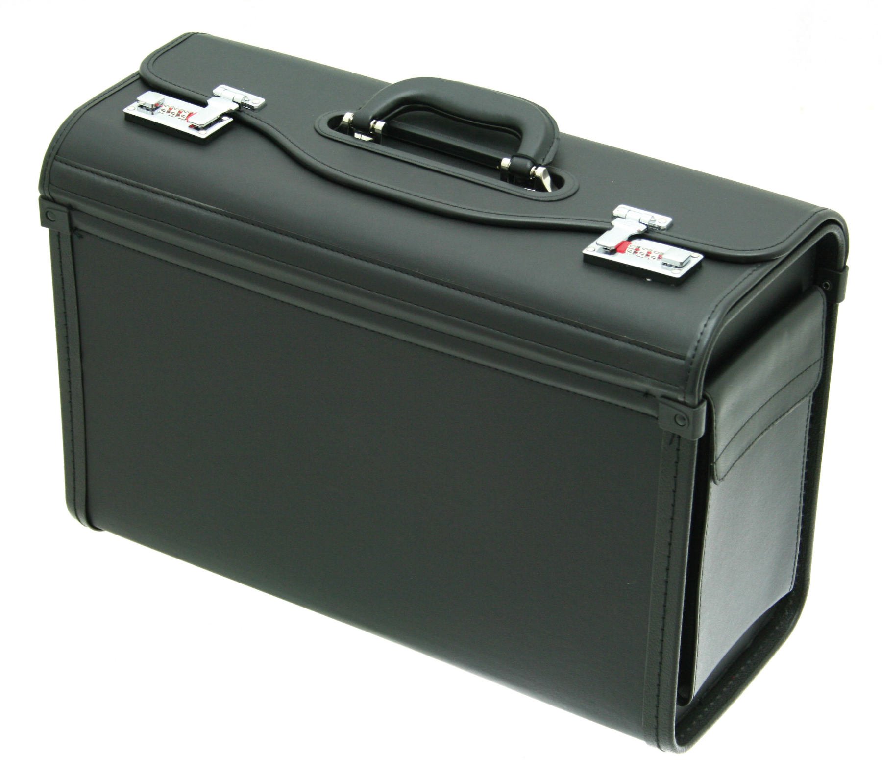Pilotenkoffer Aktenkoffer Dokumentenkoffer 49 cm Schwarz