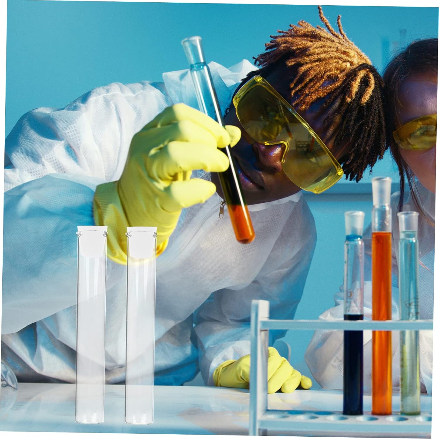 SOLUSTRE 19pcs Rubber Stoppers for Test Tubes Flask Blunt Tubes Rubber Plugs Sealing Easy Insert Pull Lab Experiment Essential