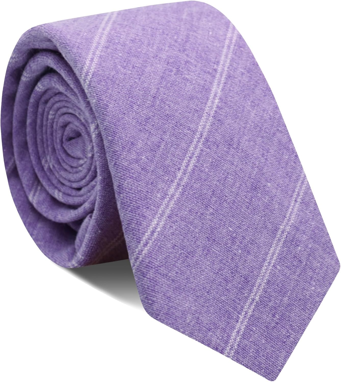 LJBFNN Skinny Ties for Men Cotton Linen Mens Tie Solid Color Neckties 2.56'' Tie for Business Casual Weddings Prom