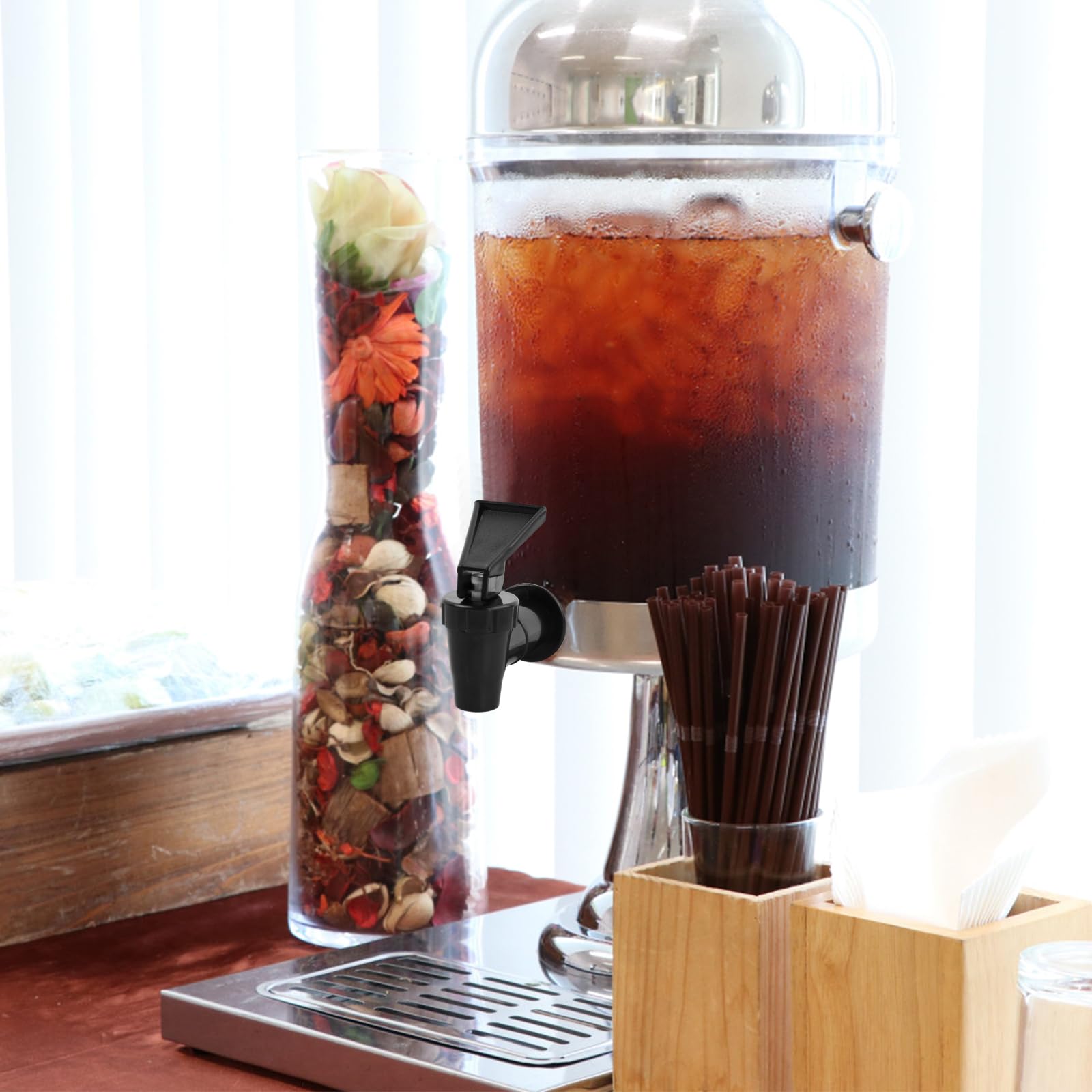 4 Confezioni Rubinetto, Rubinetto Plastica Rubinetti Di Ricambio Per Dispenser, Rubinetto Per Tanica Riutilizzabili, Per Dispenser Di Succo, Caffè, Acqua, Fusto Di Birra, Nero