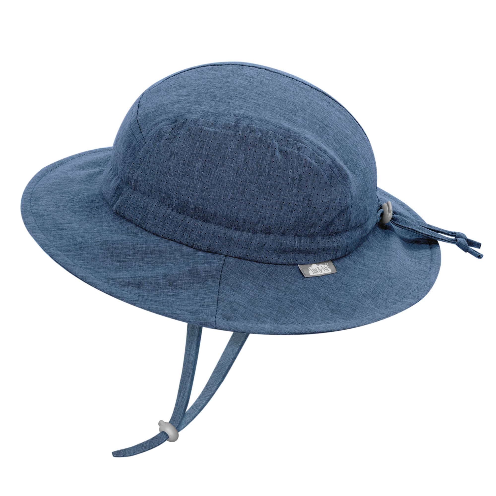 JAN & JUL Quick-Dry Sun-Hat for Swimming, Water Resistant Beach Hat with Chin Strap for Babies (M: 6-24 Months, Blue)