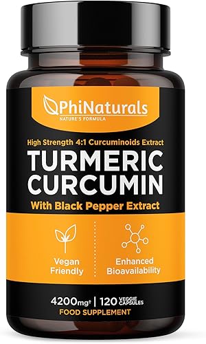 Miniatura 2 de PhiNaturals Suplemento de pimienta negra de curcumina cúrcuma  4200 mg 120 cápsulas de extracto de curcuminoides de alta resistencia