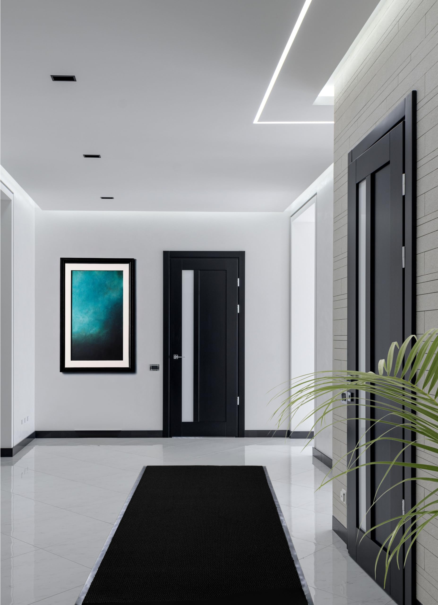 andiamo Zerbino Easy per ingresso di casa, utilizzabile nel corridoio come tappetino per porta o passatoia antracite, 90 x 200 cm