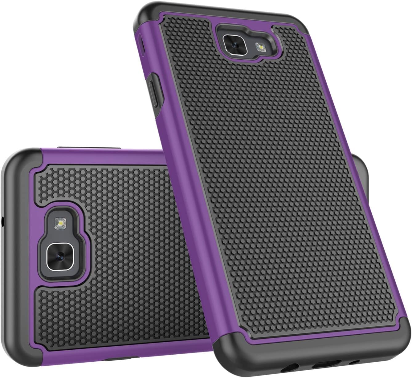 Takfox Galaxy J7 2017 Case, J7 Prime Case, J7 Sky Pro Case Protective Heavy Duty Shockproof Hard PC Back & Soft Silicone Dual Layer Armor Cover for Samsung Galaxy J7 2017/J7 Perx/J7V-Purple