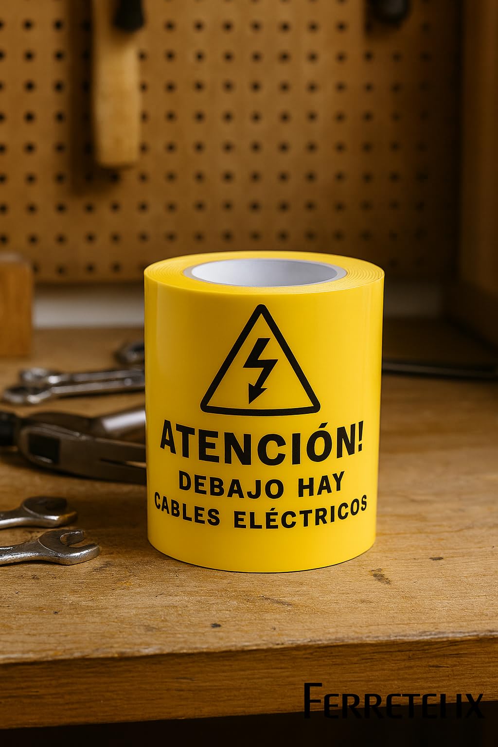 Ferretelix® Rollo cinta señalizacion electrica 15 cms x 200 mts