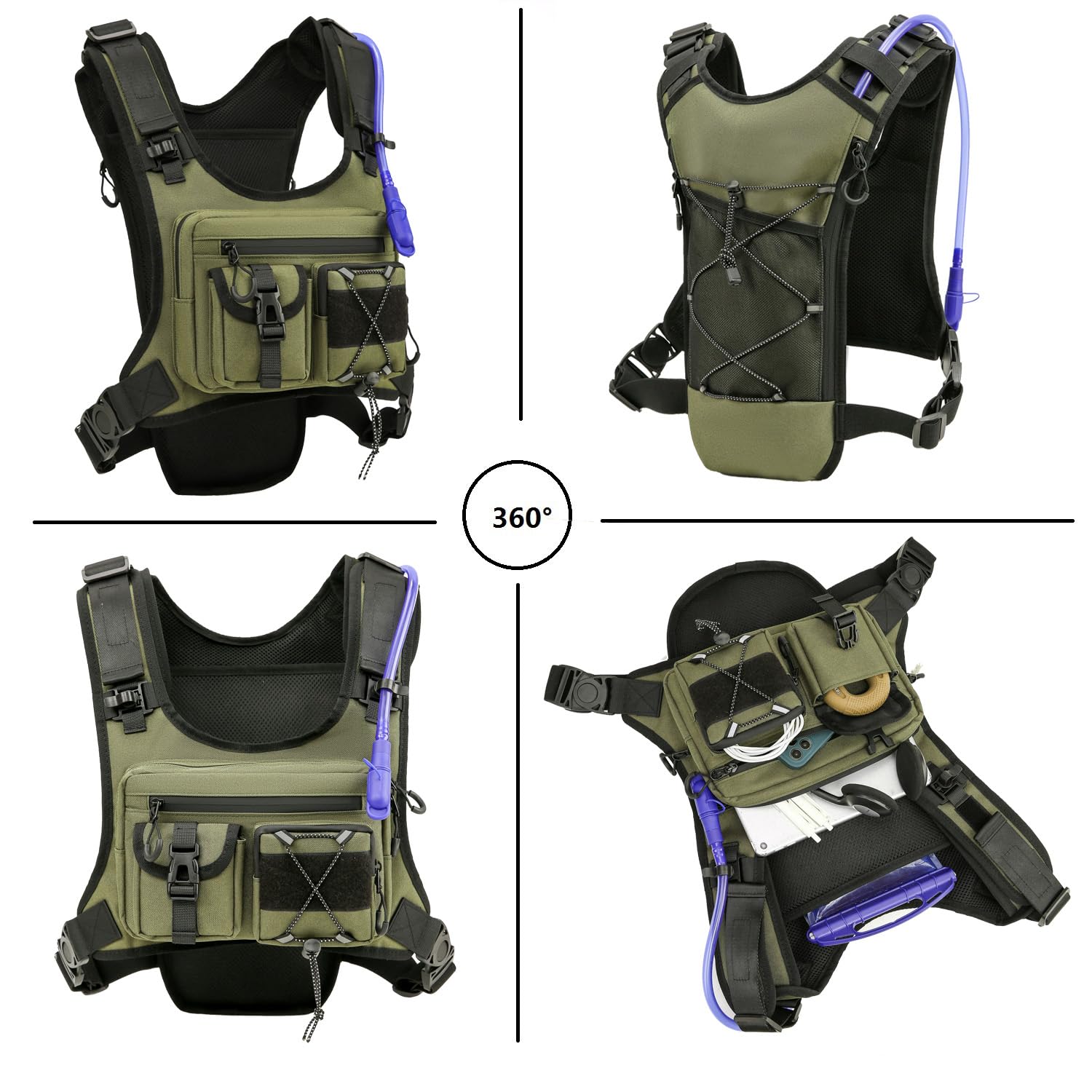 Sac à dos gilet de course, cyclisme, sac à dos d'hydratation 5 L pour homme et femme, sac d'hydratation léger pour marathon, trail, course, jogging, randonnée et escalade.