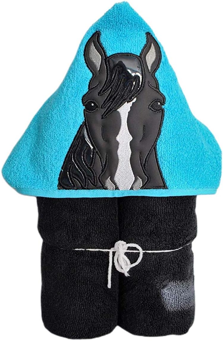 Black Horse Hooded Bath Towel - Baby, Child, Tween