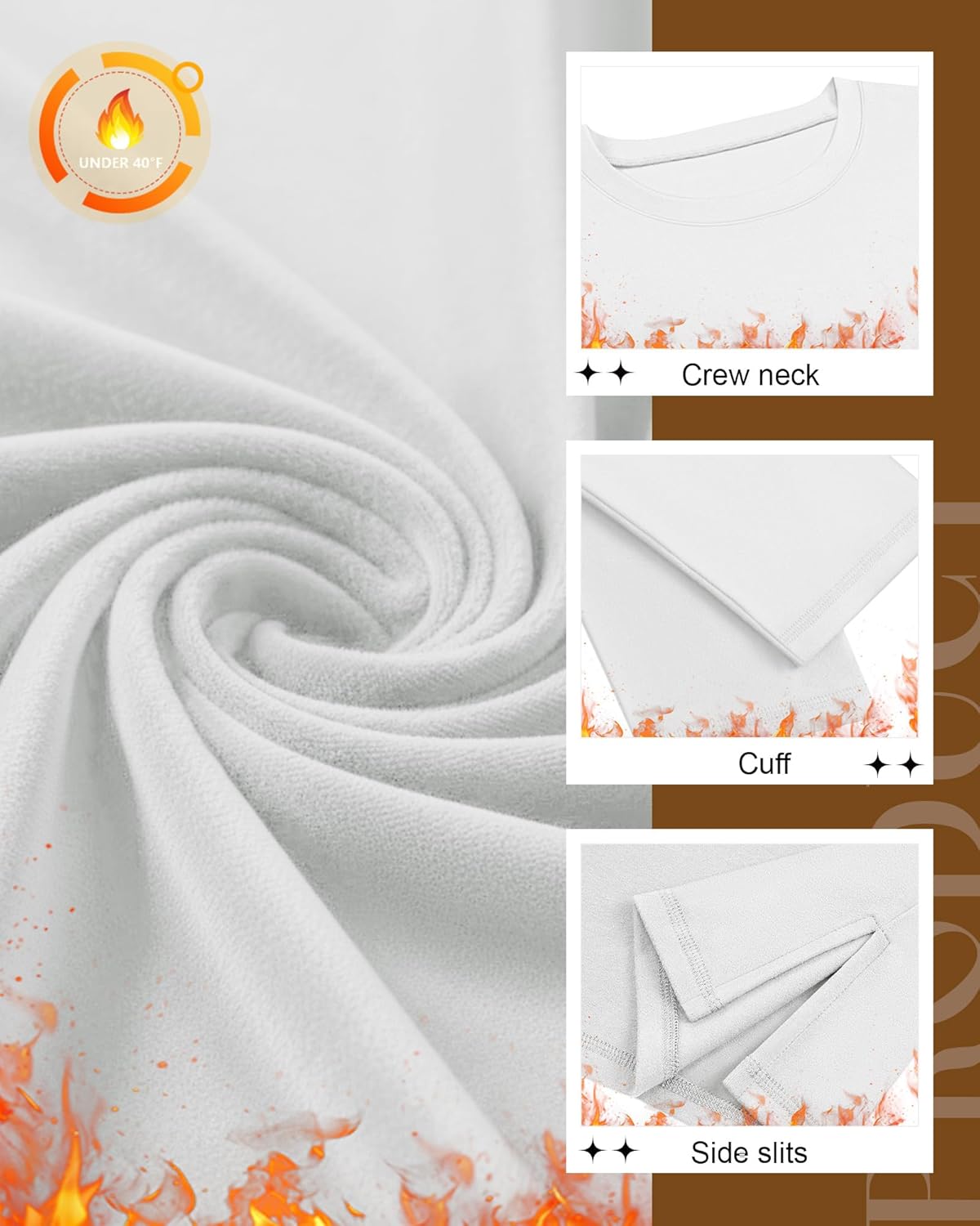 4 Pack Men's Big and Tall Long Sleeve Fleece Shirts, Crew Neck Thermal Sweatshirts Loose Casual Soft Basic Tops - Image 4