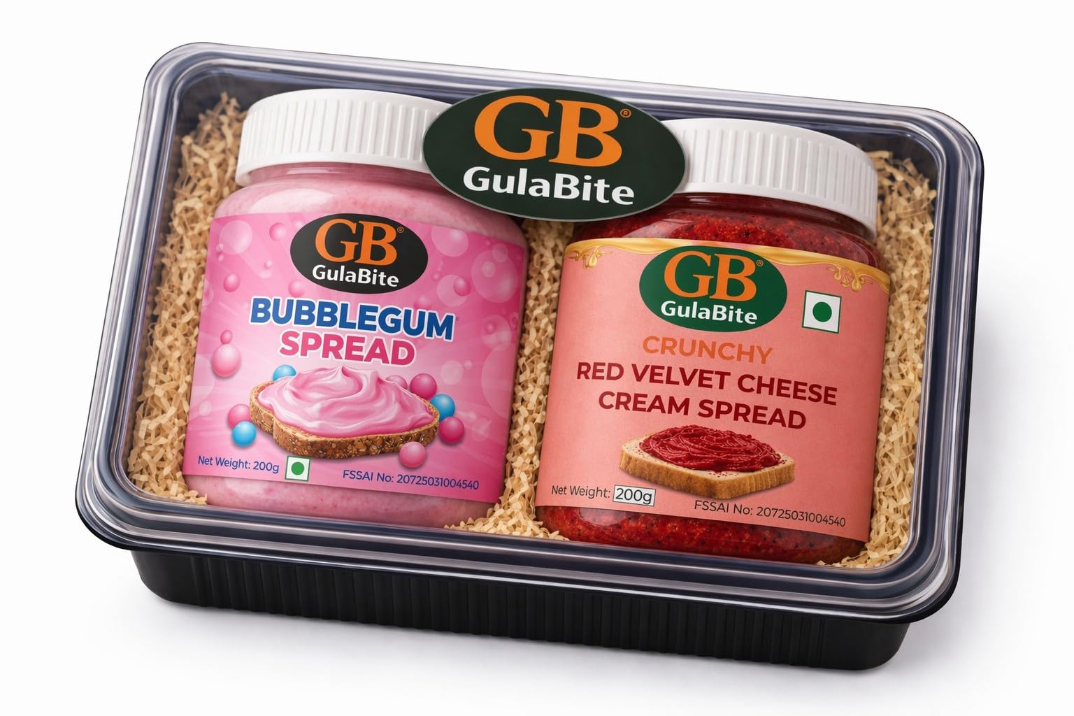gulabite luxury spread gift hamper - 2x200g | combo of delicious creamy spreads | gift for festivals, birthdays & corporate gifting