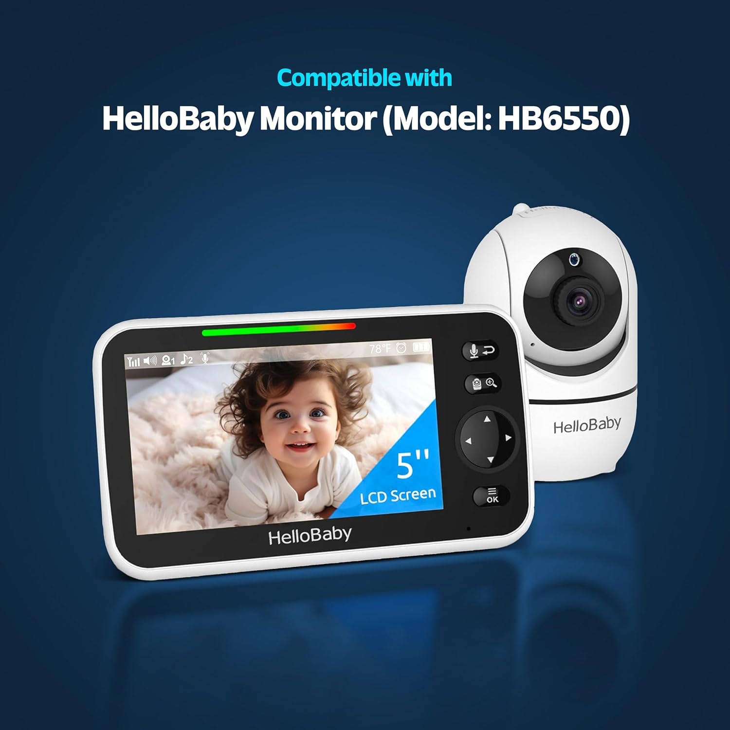 ENCASED Protective Case for HelloBaby Baby Monitor 5" - Includes Carrying Strap and Built-in Magnets (Fits HB6550 Upgrade Monitor, 5inch Screen)