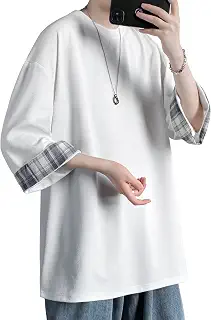[Culeevp] 夏服 メンズ tシャツ メンズ 半袖 七分袖 大きいサイズ 無地 速乾性 柔らかい 軽い ファッション 服 メンズ