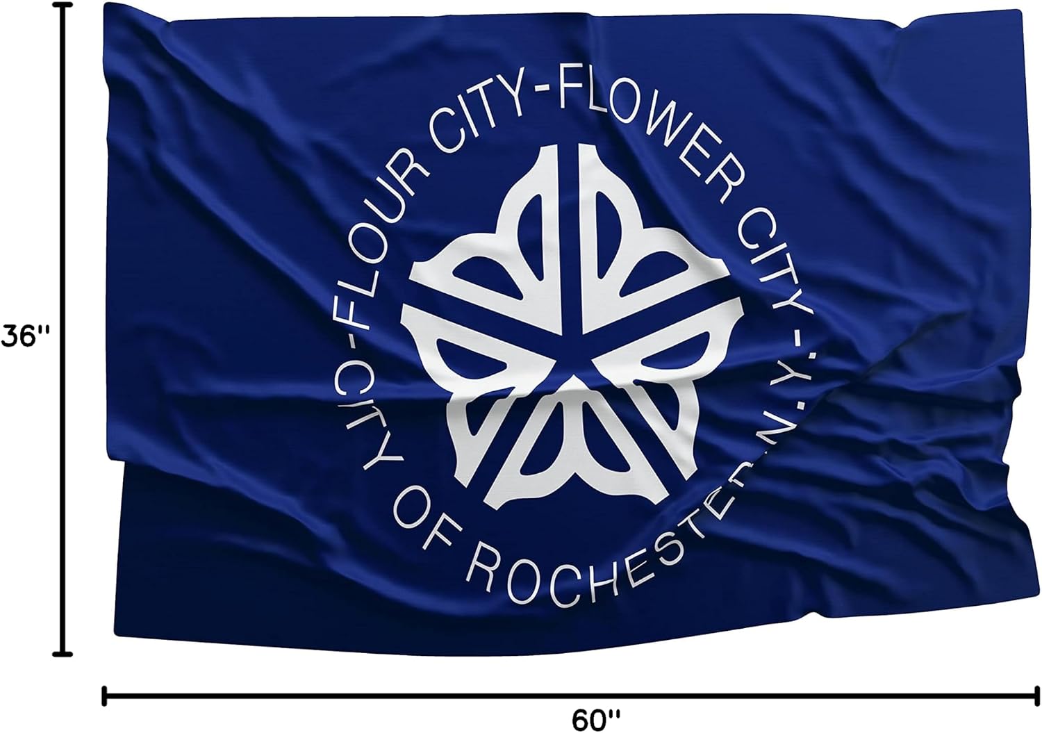 Rochester City Flag Banner with Brass Grommets - Double Stitched Vivid Color Nylon Decoration Banner Ensign Flag - Perfect Outdoor Activities Hiking,Christmas Day,Camping, Collector Item - 3x5 Feet