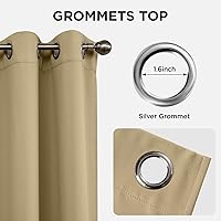 Vista 5 de Joydeco - Juego de 2 paneles de cortinas opacas de 63 pulgadas, 2 cortinas largas con aislamiento térmico burg, cortinas de oscurecimiento