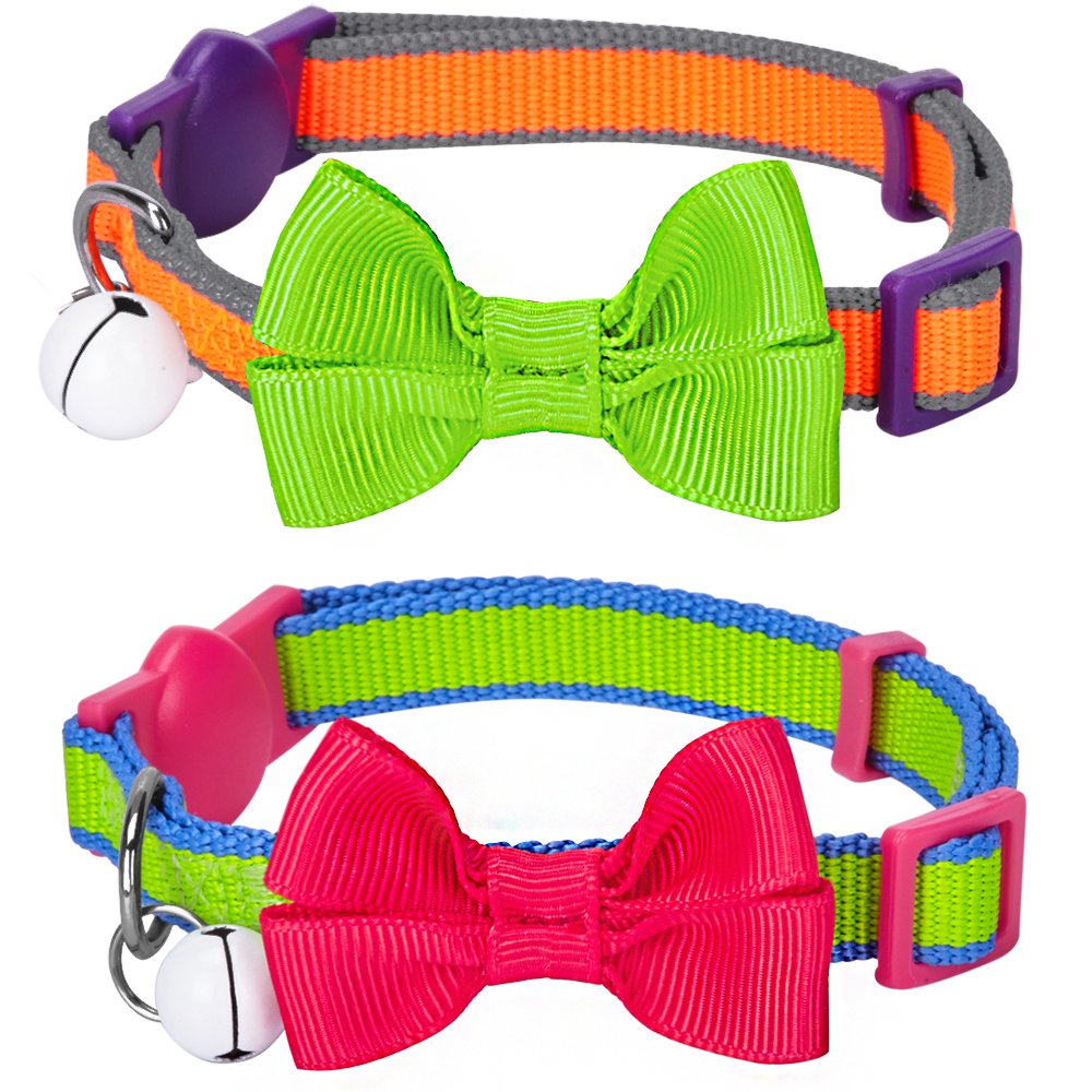Blueberry Pet 5 Designs Classic Solid or Love Peace Breakaway Cat Collars, with Personalization Options