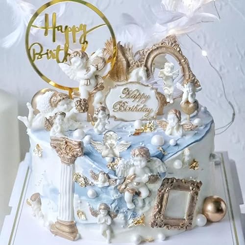 Miniatura 7 de MINFEIDMS Molde de silicona para bebé, alas de ángel, moldes para fondant, moldes de silicona de querubín de ángel para baby shower, decoración de