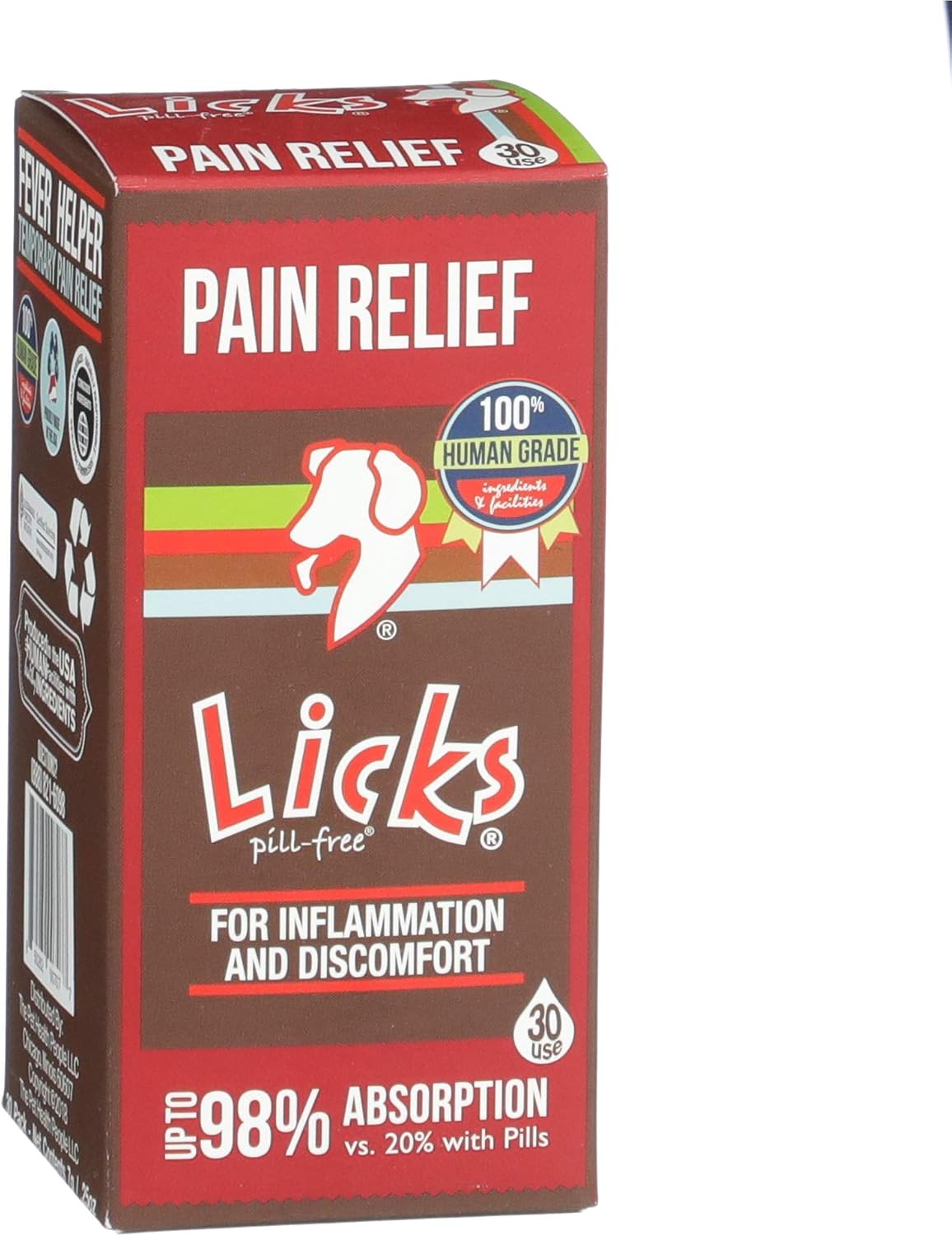 Licks Pill Free Dog Pain Relief - Inflammation Supplement - Pain Relief Supplement for Dogs - Dog Health Supplies - Gel Packets - 30 Use