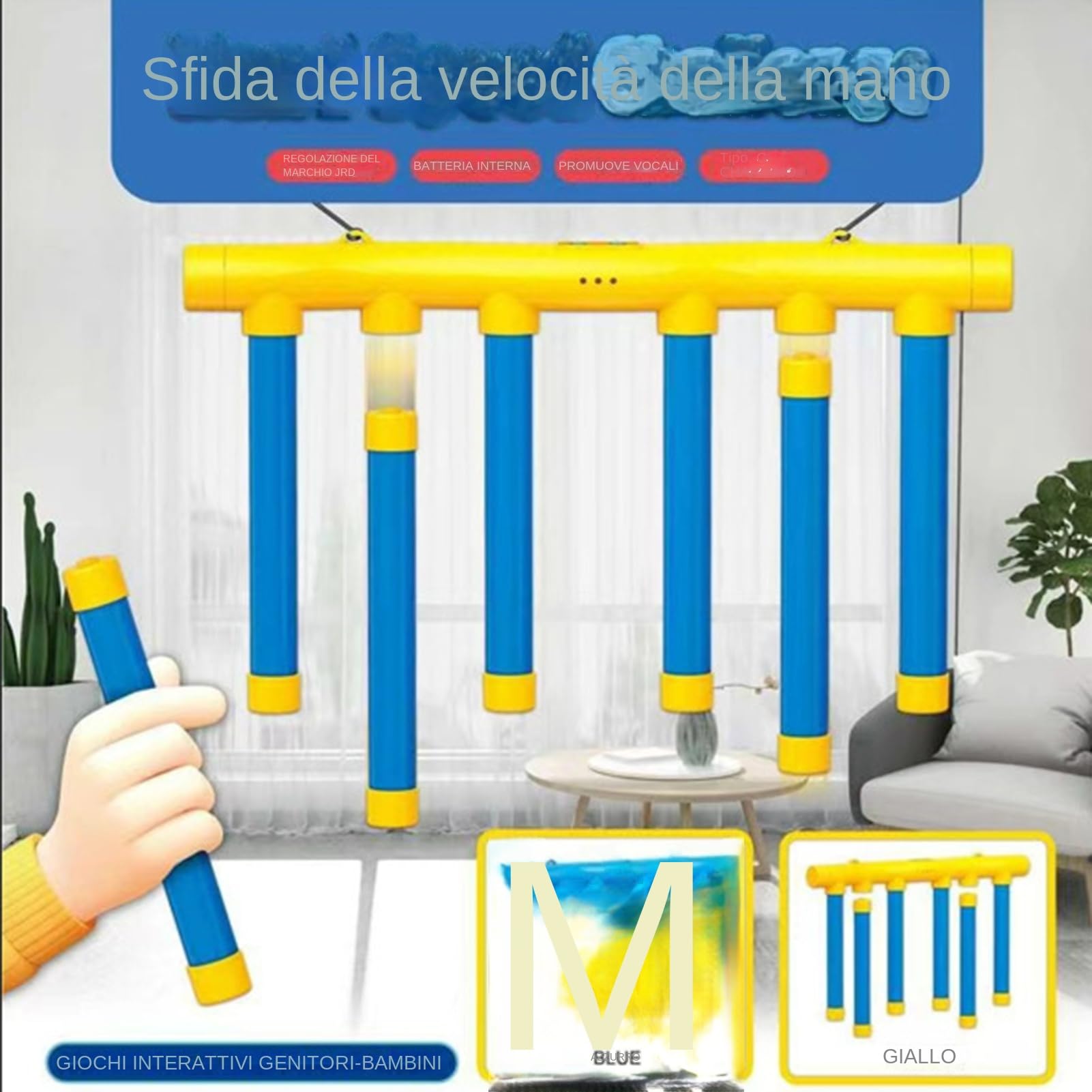 Reflex Trainer, Hand Speed Challenge, Reaction Game, Adjustable Drop, Hand Eye Training Improves Reflexes Fun Skill Test for All Ages, 15.74x2.08x3.74 in