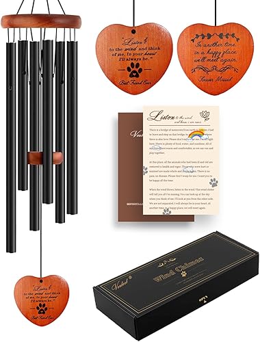 Miniatura 35 de Regalos de pérdida de mascotas, campanillas de viento conmemorativas para perros de 28 pulgadas, regalo de condolencias por pérdida de perro, regalo