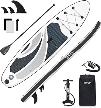 SUDOO 10'6" Inflatable Stand Up Paddle Board SUP for Adults All Skill Level | 10.6ft Paddle Board, SUP, High Capacity 450lbs, Beginner Friendly, Includes Pump and Carry Bag, Complete Accessories