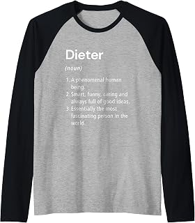 Dieter Name Definition Funny Dictionary Raglan Baseball Tee