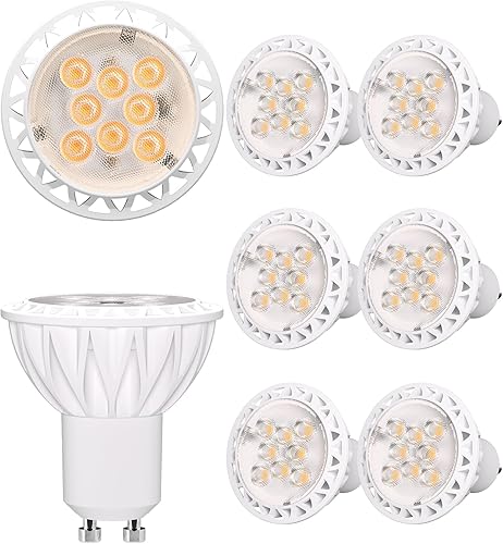 Bombillas LED regulables GU10, 5 W 50 W, 4000 K blanco natural, paquete de 6, ahorro de energía, 35000 horas para iluminación empotradapistapunto