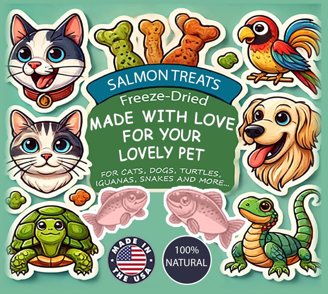 Freeze Dried pet Treats (7oz, Salmon) Thoughtfully Crafted to Satisfy Multiple Types of Animal Companions.
